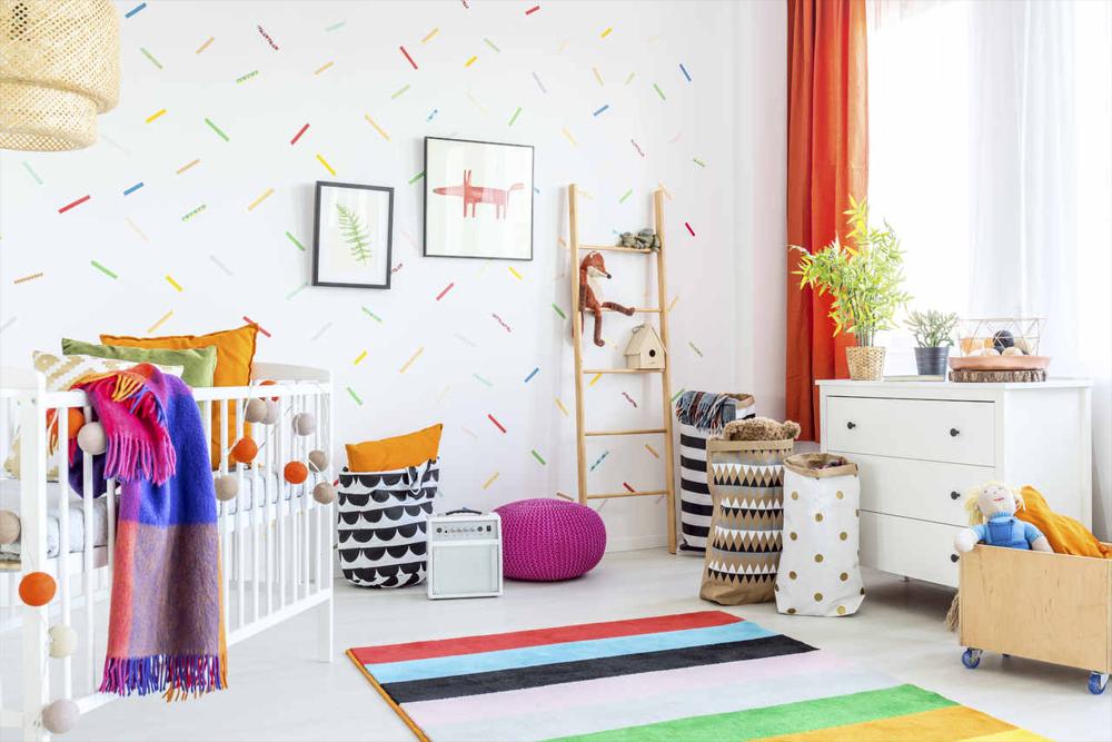 rengarenk bebek odası dekorasyonu
