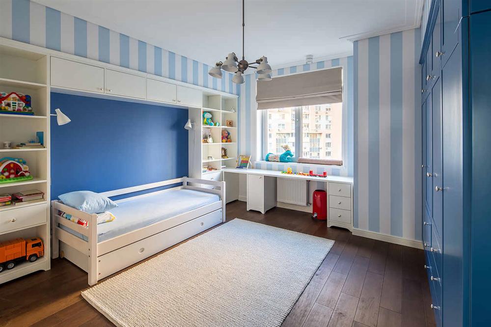 Mavi renkli çocuk odası