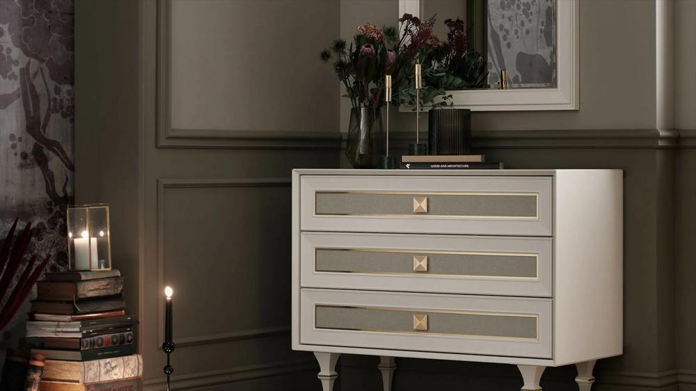 sideboard with the gold details