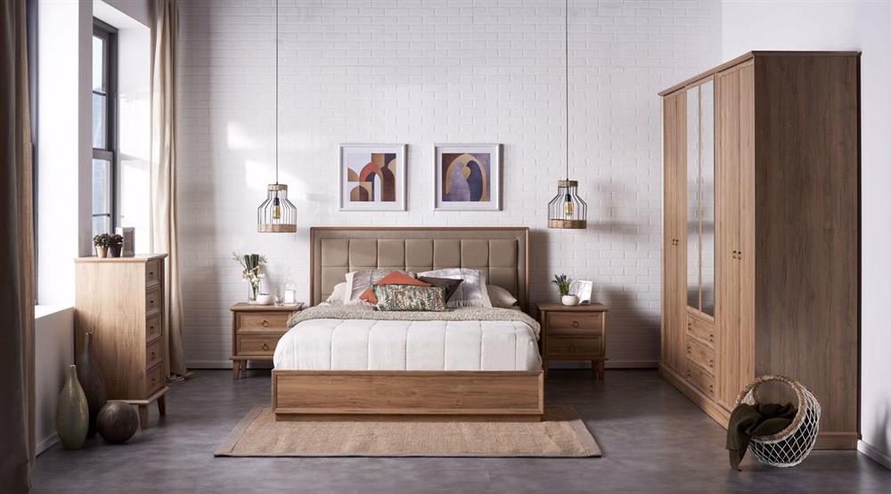 wooden detailed bedroom