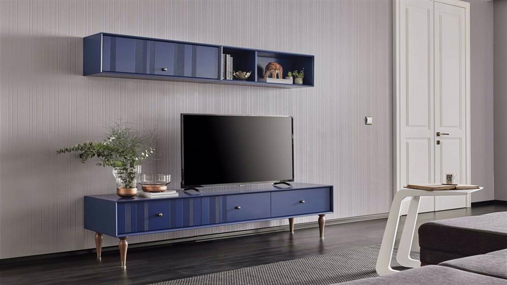 Blue colored TV unit