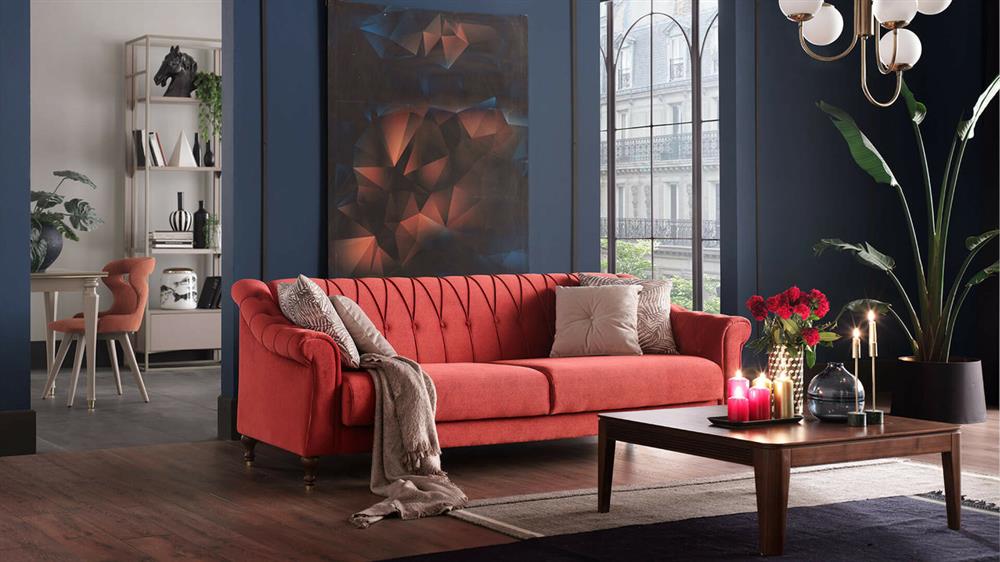 eye-catching and luxurious red sofa bed