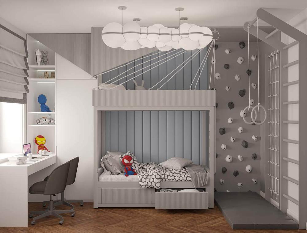 ranzalı ve konseptli duvar kağıtlı genç odası
