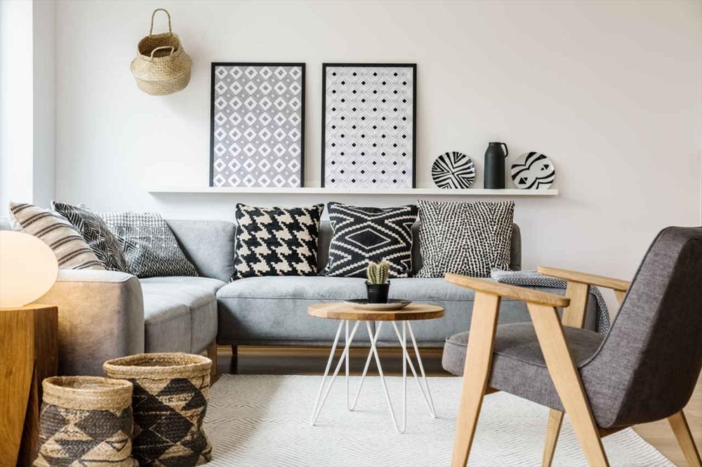 طراحی اتاق نشیمن در رنگ خاکستری